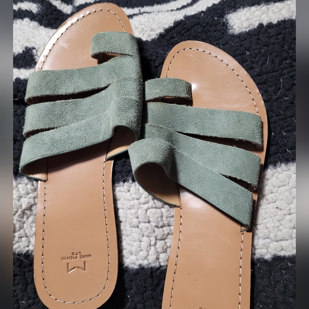 Green Suede Marc Fisher Women's Sandals